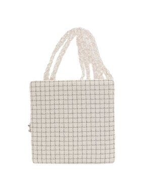 Chanel Shopping Double Handle Shoulder Bag Tweed